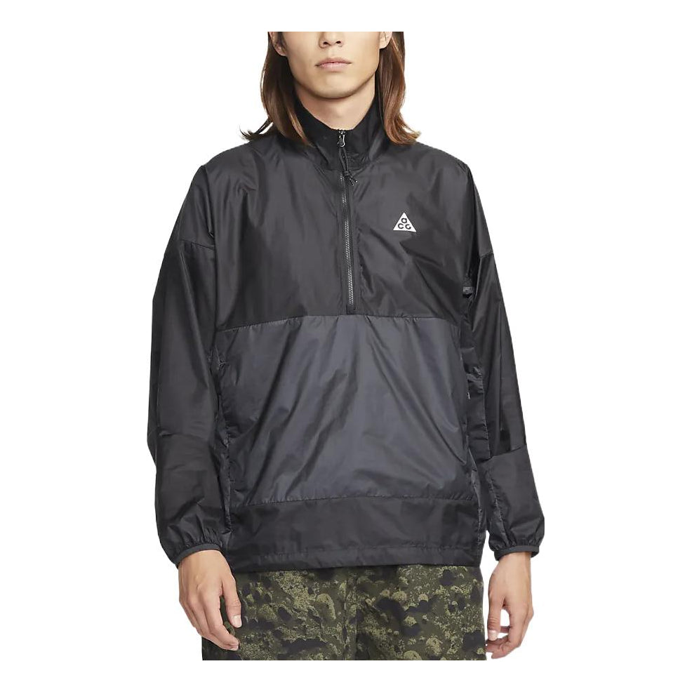 Men's Nike Solid Color Zipper Long Sleeves Jacket Black DN3954-045