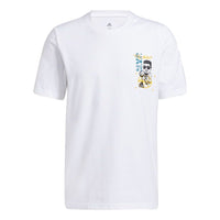 adidas Don Avt Rook Basketball Sports Printing Round Neck Short Sleeve White GP3438