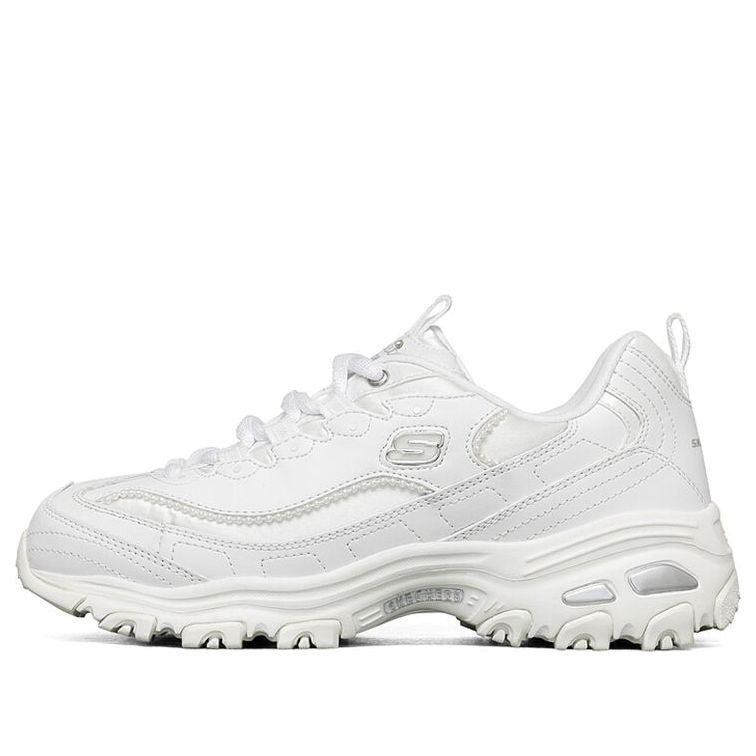 (WMNS) Skechers D Lites Low-Top Running Shoes White 149463-WHT
