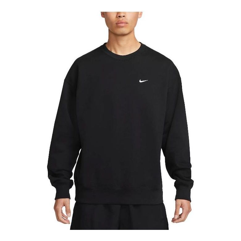 Nike Solo Swoosh French Terry Crew 'Black' DX0812-010
