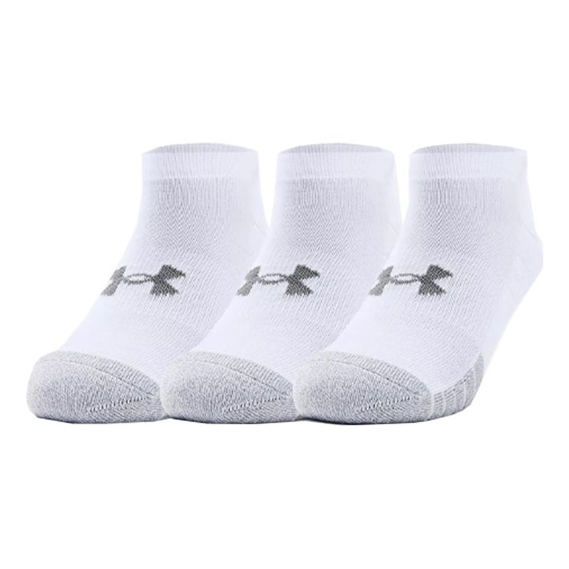 Under Armour HeatGear No Show Socks 3-Pack 'White' 1346755-100