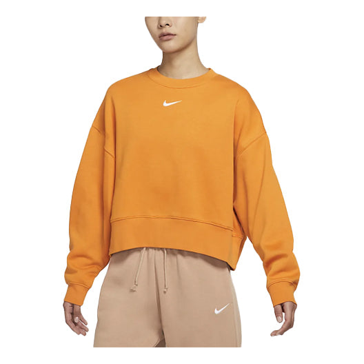 (WMNS) Nike Sportswear Pullover Round Neck Sweatshirt 'Orange' DJ7666-738