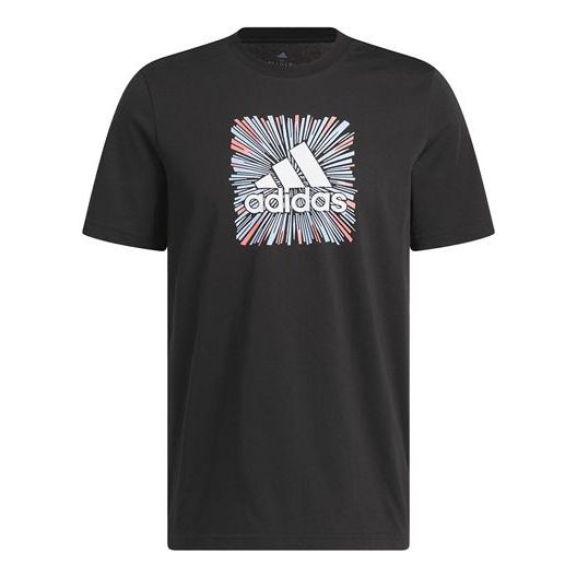 adidas Sport Optimist Sun Logo Sportswear Graphic Tee 'Black' HS2533