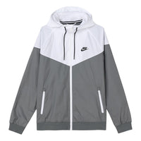 Men's Nike Contrast Color Stitching Sports Hooded Logo Jacket Autumn Green AT5271-084