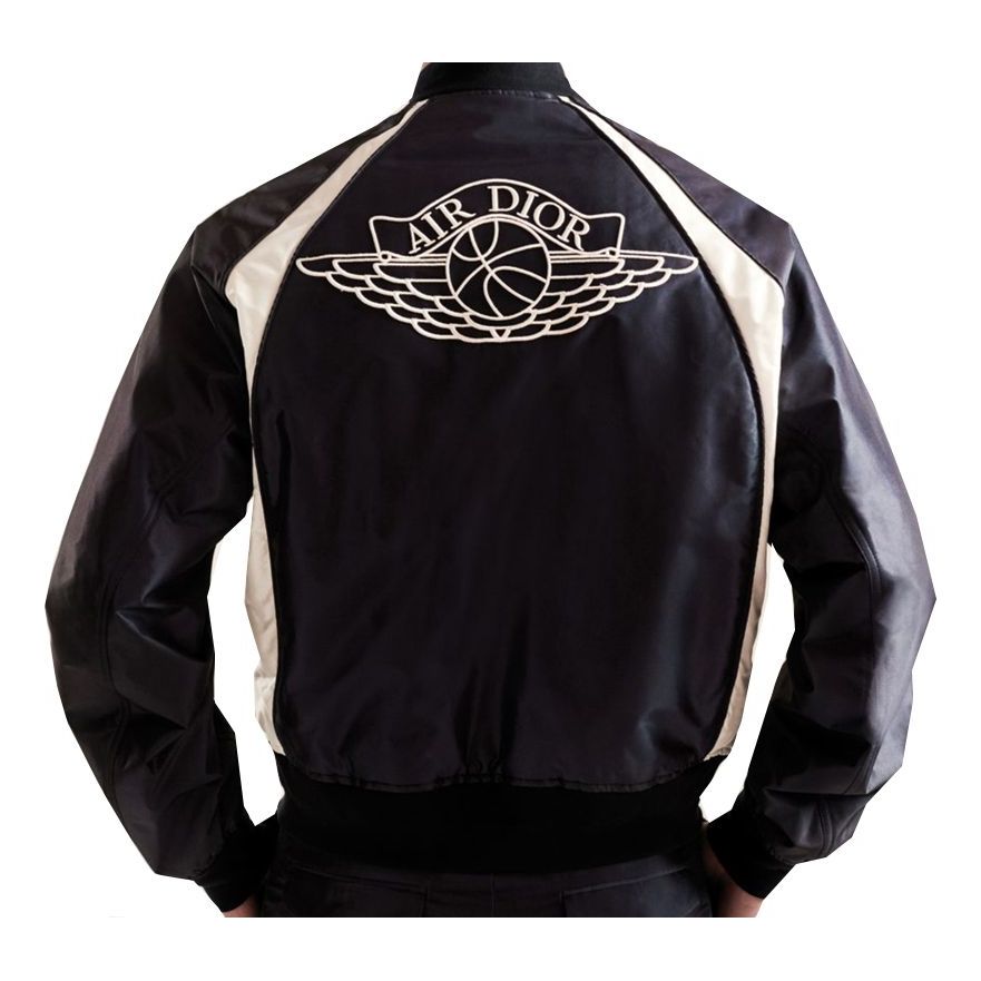 DIOR x Air Joint Capsule Spliced Baseball Casual Jacket For Men Navy 033C401A4805-504