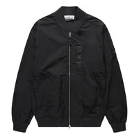 STONE ISLAND Logo Patch Zip up Bomber Jacket 'Black' 781542629-V0029