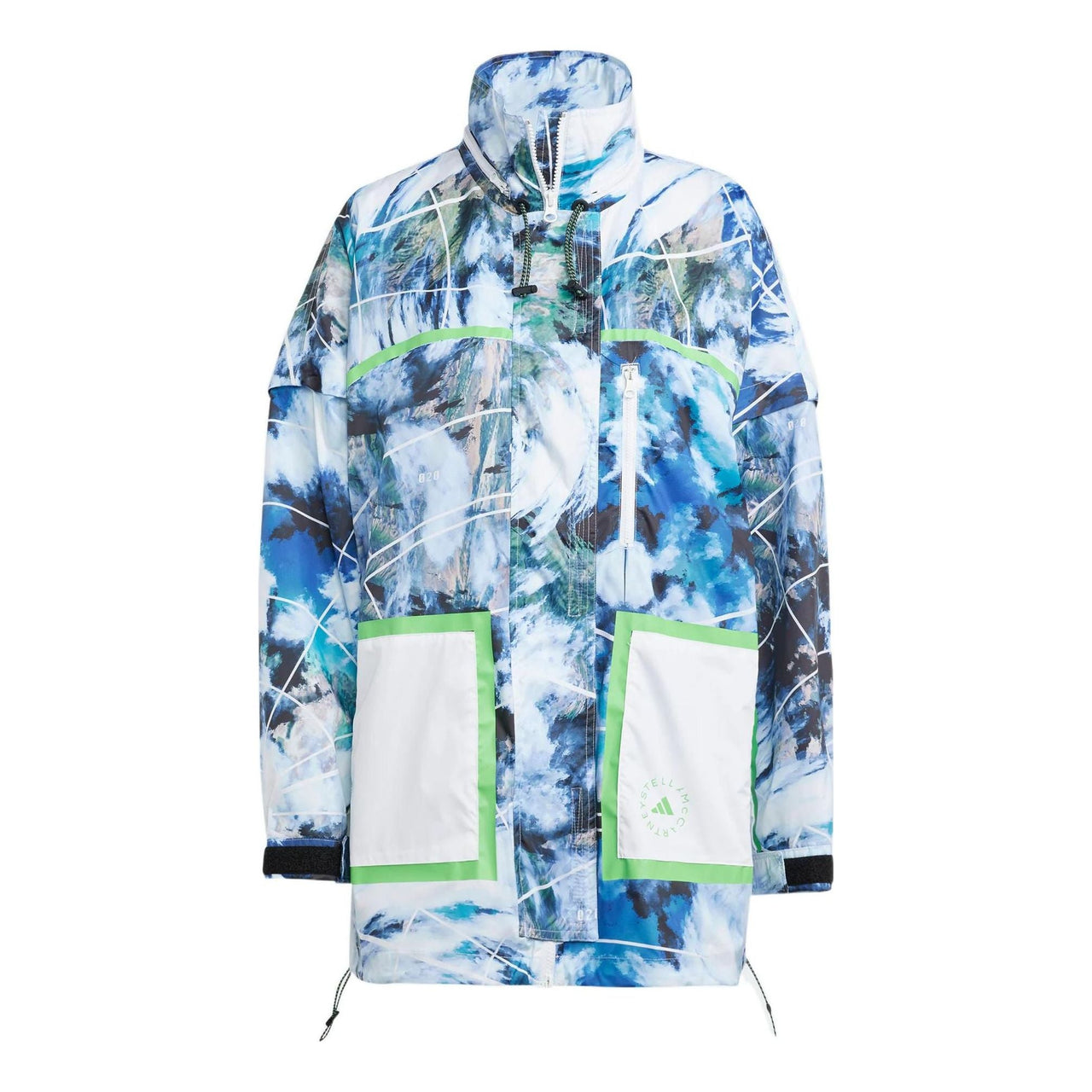 (WMNS) adidas by Stella McCartney TrueNature Packable Jacket Printed 'White Blue' HT1122