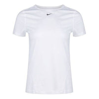 (WMNS) Nike PRO MESH Training Tops Training Gym Short Sleeve White AO9952-100