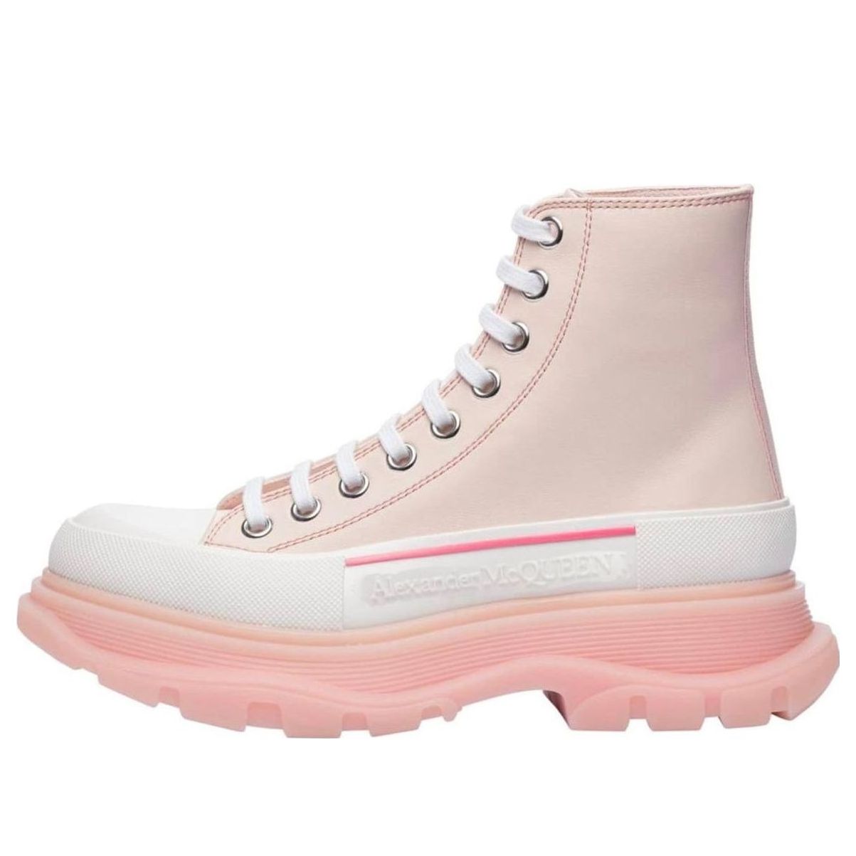 (WMNS) Alexander McQueen Tread Slick Boots 'Pink White' 702041WHZ6D6898