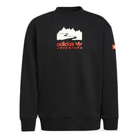 Men's adidas originals Funny Printing Sports Round Neck Pullover Black H09106