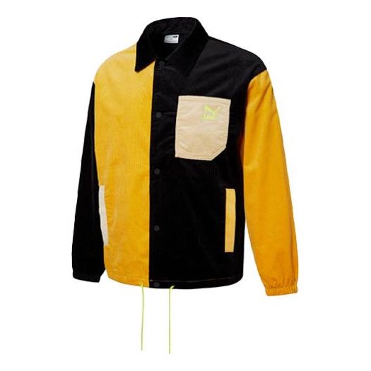 PUMA Logo Cord Coach Jacket 'Black' 534752-01