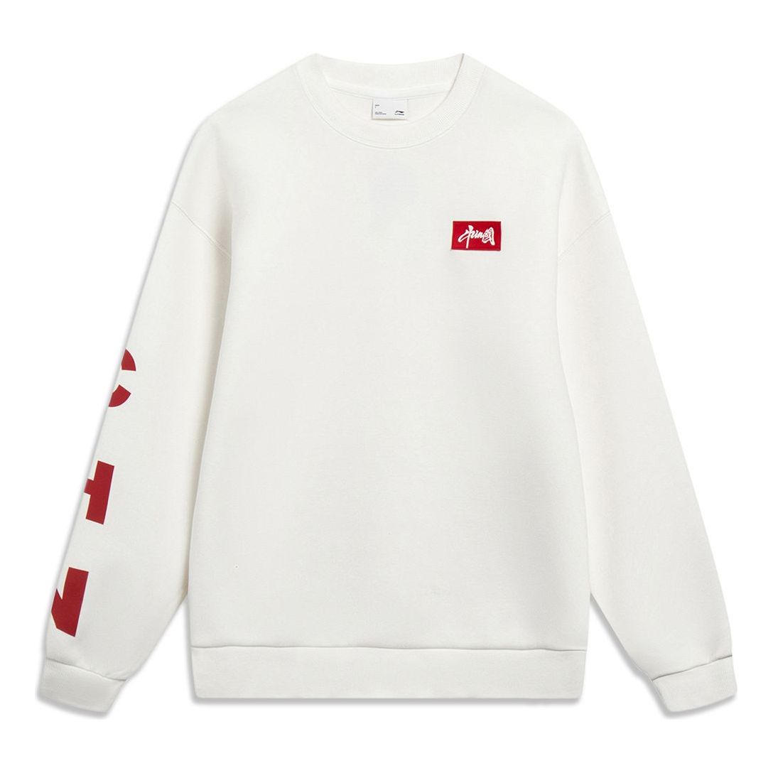 Li-Ning Embroidered Logo Sweatshirt 'Creamy White' AWDT575-1