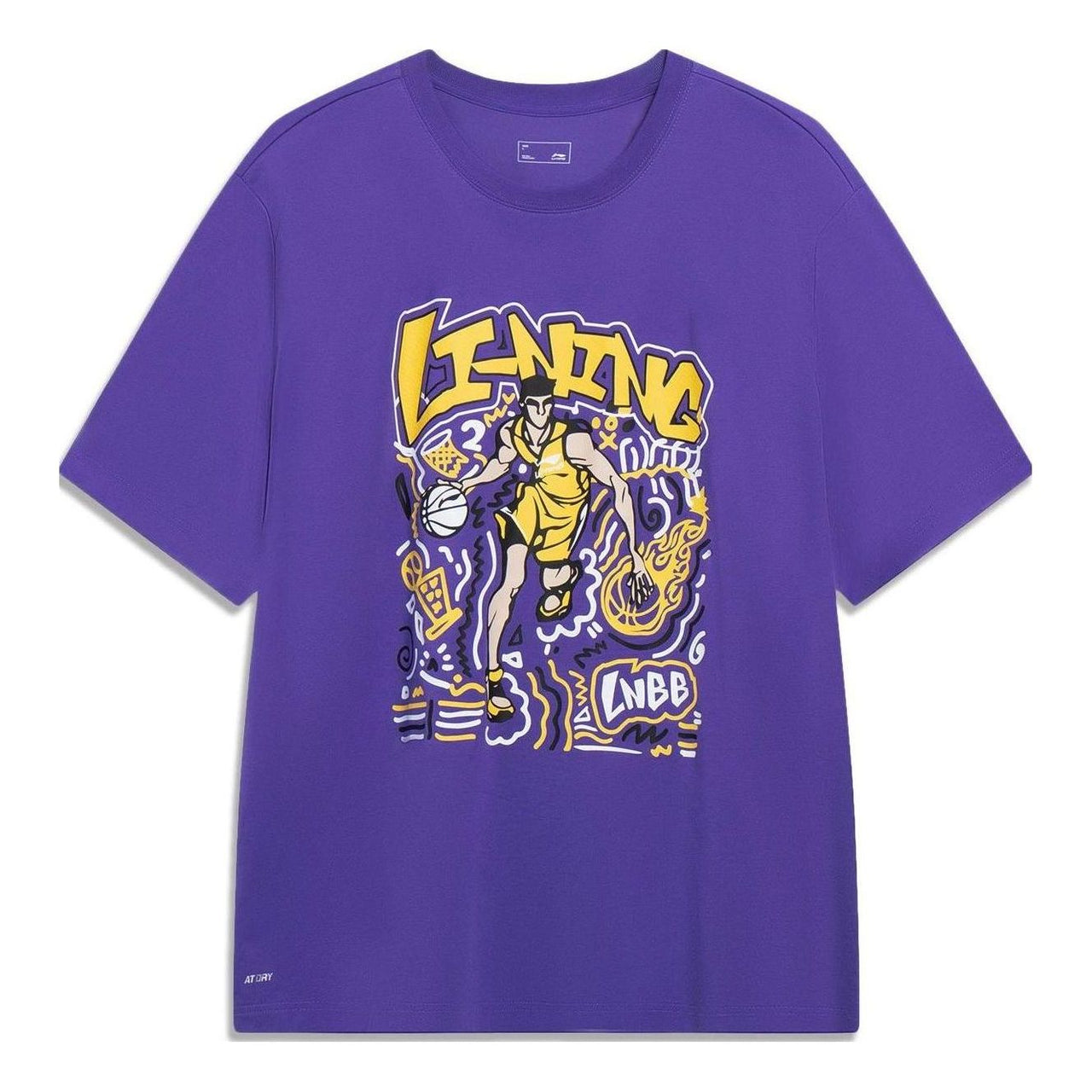 Li-Ning Hoops Comics Graphic T-shirt 'Purple' AHST569-4