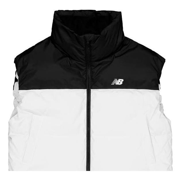 (WMNS) New Balance Windproof Down Vest 'White Black' NJD48022-MIX