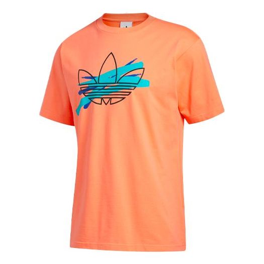 adidas originals Logo Printing Sports Round Neck Short Sleeve Orange FM1545