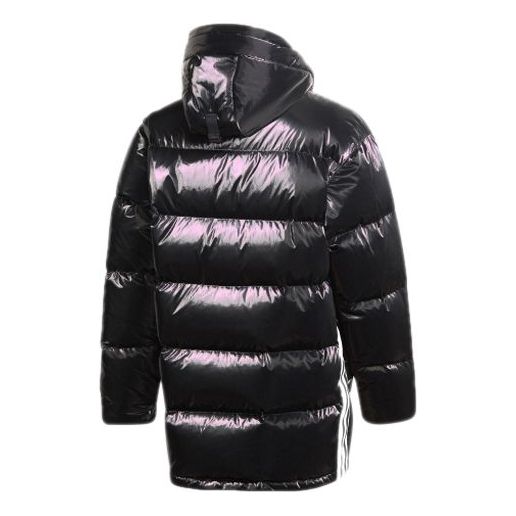 adidas originals Thicken Windproof hooded mid-length Sports Down Jacket Black GJ6732