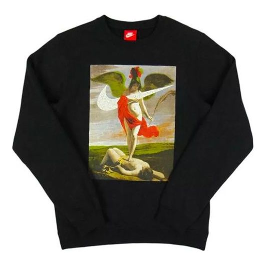 Nike Crew Greece Allegory Sweatshirt For Men Black AQ7139-010