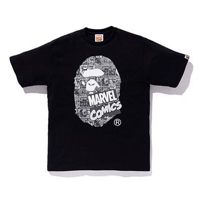 A Bathing Ape x Marvel Ape Head T-Shirt 'Black Comics' 1F23110927