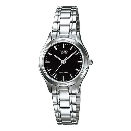 CASIO Stainless Steel Strap Quartz Waterproof Black Dial Black Analog LTP-1275D-1A