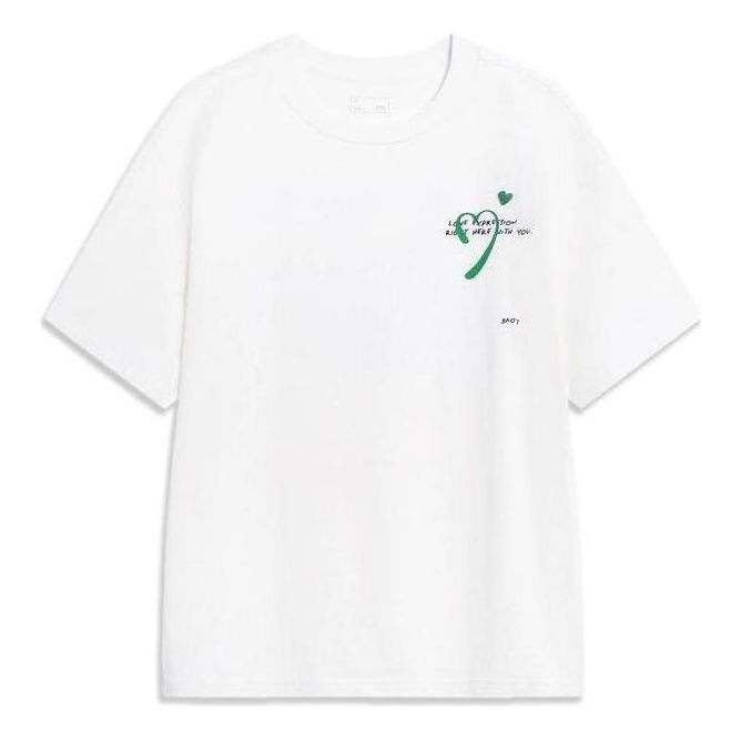 Li-Ning Heart Graphic T-shirt 'White' AHST627-1