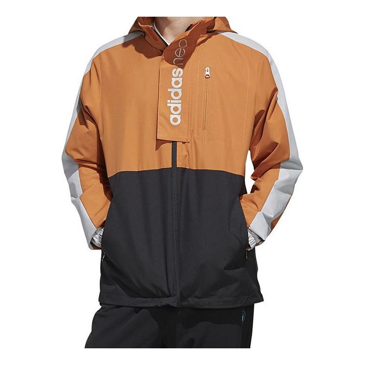 adidas neo M Cs wb 2 Detachable Splicing Sports Jacket Brown FM0728