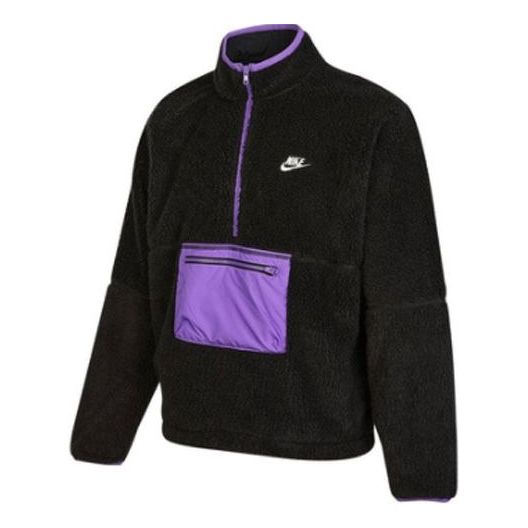 Nike Club Winter half-zip fleece jacket 'Black purple' DQ4881-010