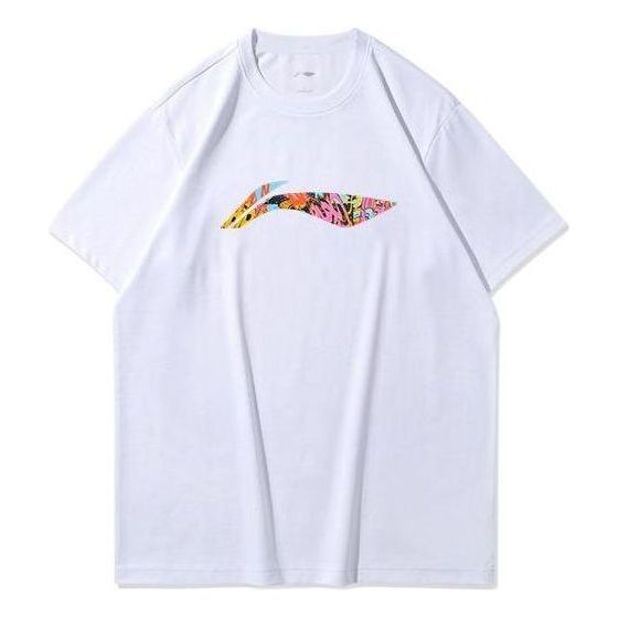 Li-Ning Big Graphic Loose Fit T-shirt 'White Multi' AHSR693-2