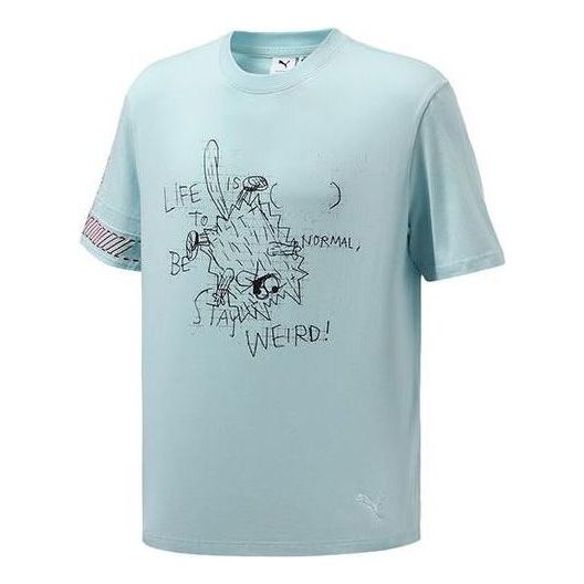 PUMA x Michael Lau Graphic Short T-Shirt 'Blue Black' 531318-50