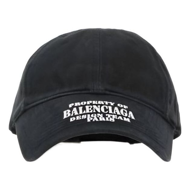 Balenciaga Property Of Embroidered Denim Ball Cap 'Black' 704097410B20107