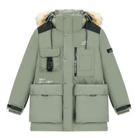 New Balance Logo Classic Down Jacket 'Green Black' AMJ14300-OLG