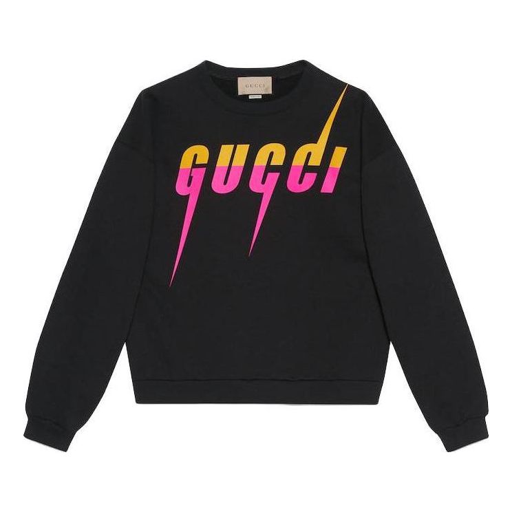 GUCCI Cotton jersey printed sweatshirt with Gucci Blade print 'Black' 715919-XJFL9-1152