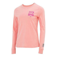 (WMNS) Nike SS22 Basketball Printing Round Neck Long Sleeves Light Madder Brown T-Shirt DN3055-824