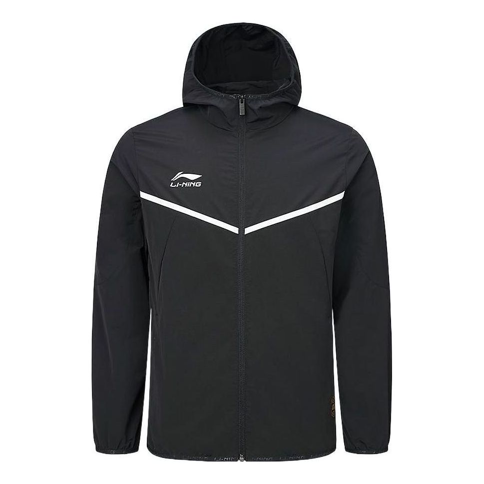 Li-Ning Logo Sports Full Zip Hooded Jacket 'Black' AFDR301-3