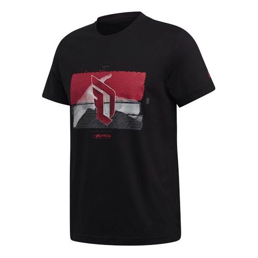 adidas Pattern Printing Short Sleeve Black GH4378