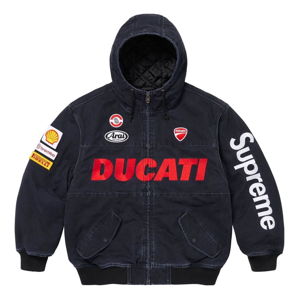 Supreme x DUCATI Hooded Racing Jacket 'Black Red' SUP-SS24-275