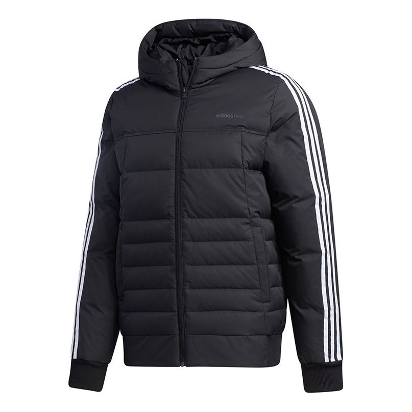 adidas neo Sprt Dwn Puff Hooded Down Jacket Men Black GJ8821