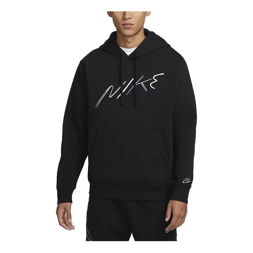 Nike Club Fleece Logo Hoodie 'Black White' FB7489-010