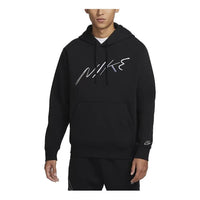 Nike Club Fleece Logo Hoodie 'Black White' FB7489-010