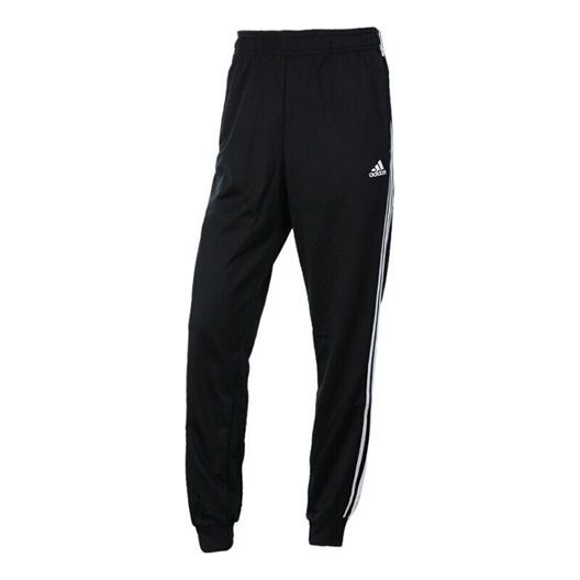 adidas Sports Side Stripes Stylish Knit Long Pants 'Black' BK7396