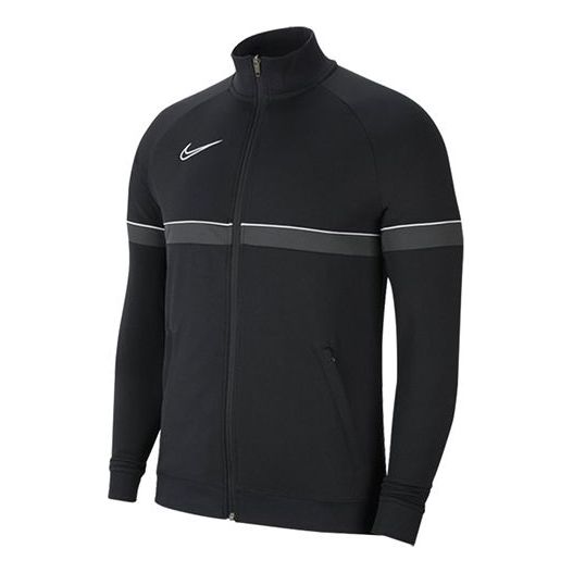 Men's Nike Stripe Contrasting Colors Outdoor Zipper Jacket Black CW6113-014