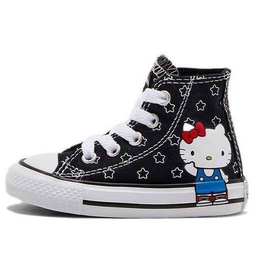 (TD) Hello Kitty x Converse Chuck Taylor All Star Hi Canvas Shoes Black/White 763921C