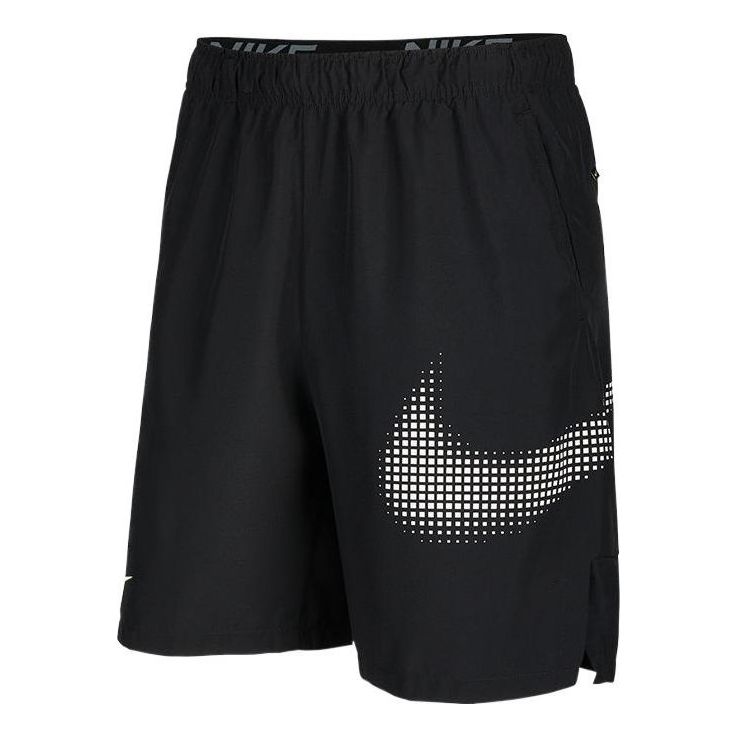 Nike DRI-FIT Logo Printing Elastic Waistband Shorts Black DX6306-010
