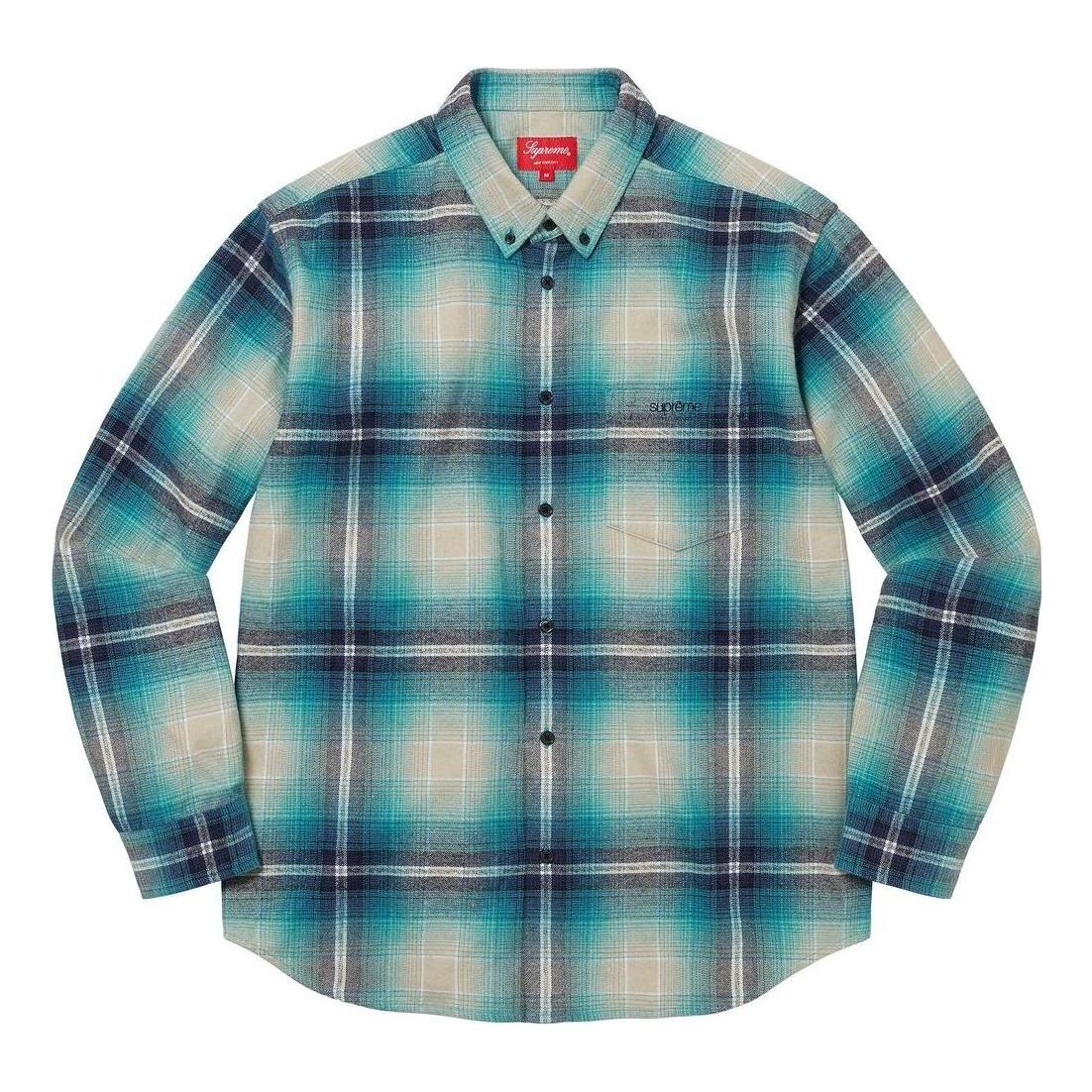 Supreme Shadow Plaid Flannel Shirt 'Teal White Black' SUP-SS23-082