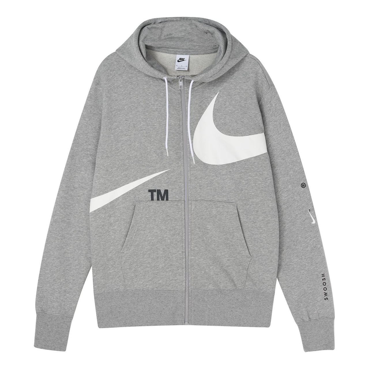 AS Men's Nike Sportswear SWOOSH FZ FT Hoodie DK GREY HEATHER DD6088-063