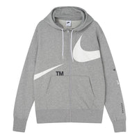 AS Men's Nike Sportswear SWOOSH FZ FT Hoodie DK GREY HEATHER DD6088-063