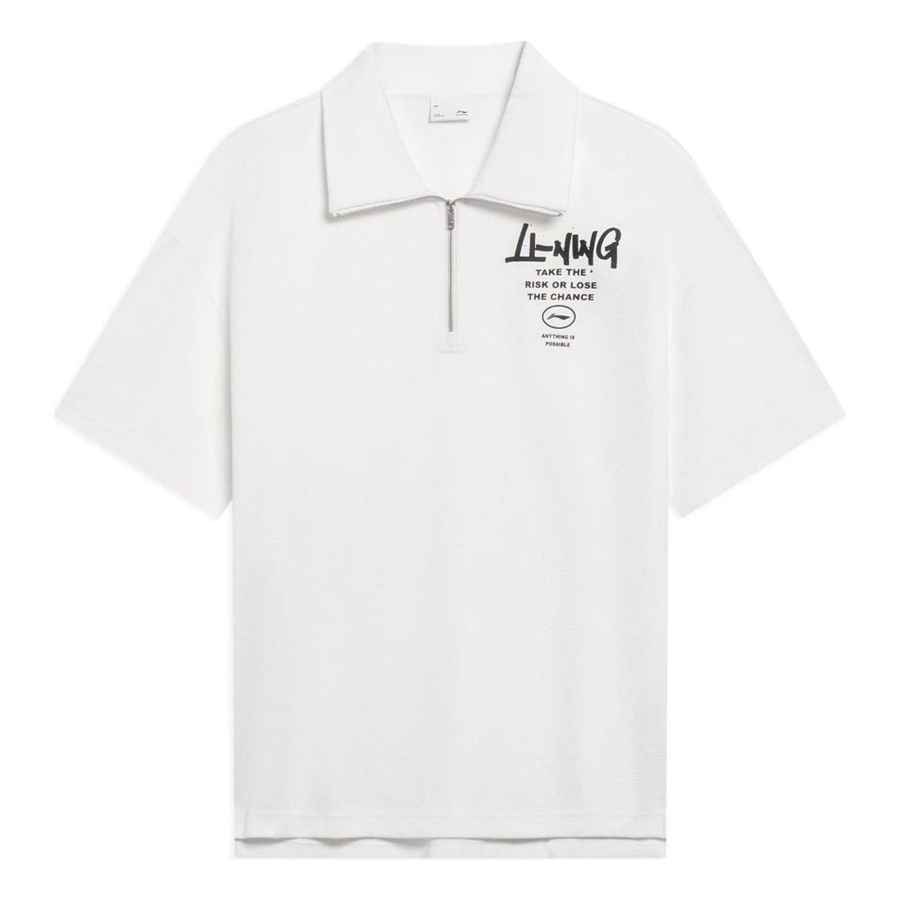 Li-Ning Graphic Half Zip Polo Shirt 'White' AHST629-1