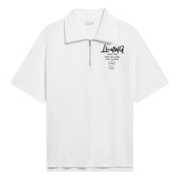 Li-Ning Graphic Half Zip Polo Shirt 'White' AHST629-1
