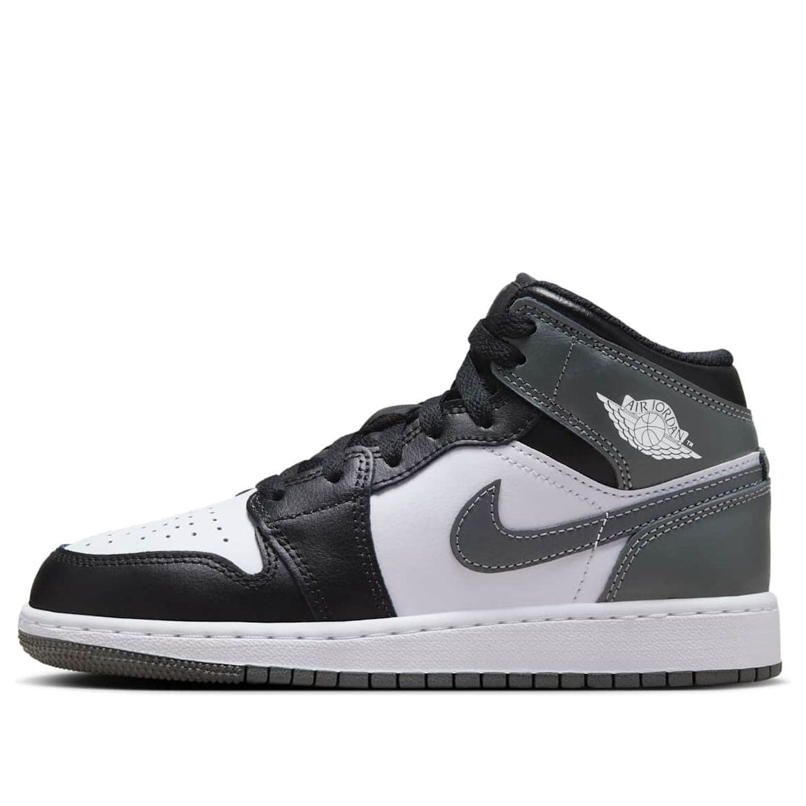(GS) Air Jordan 1 Mid 'Black White Iron Grey' DQ8423-001