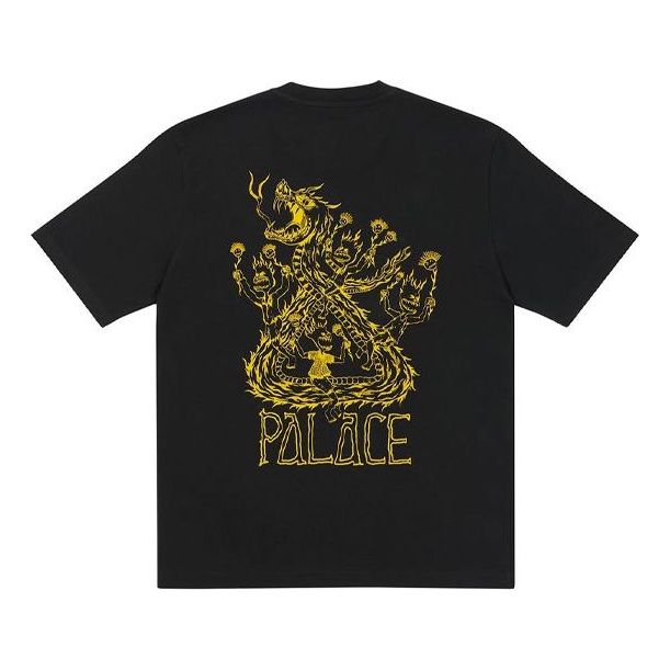 PALACE x Lotties Crossover Dragon Alphabet Pattern Short Sleeve Unisex Black P20TS059