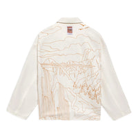 Li-Ning Back landscape Pattern Printing lapel single breasted Jacket 'White' AFDS237-2